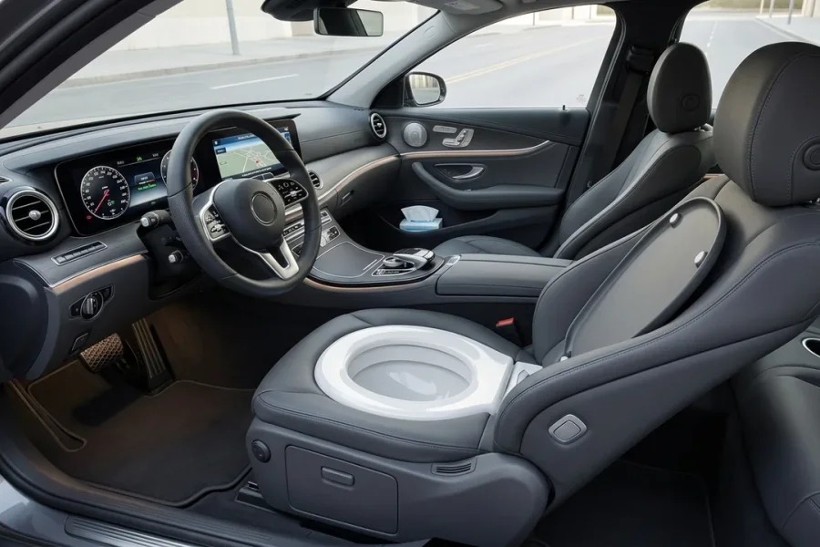 Una automotriz china patentó un auto con “inodoro a bordo” para viajes largos
